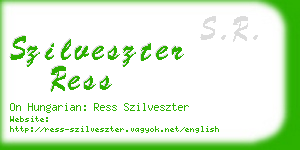 szilveszter ress business card